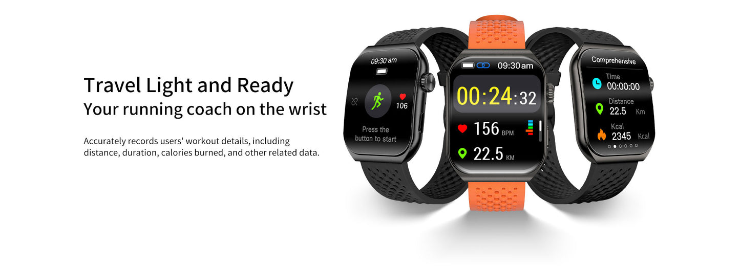 AURAFIT AM10B curved AMOLED Smartwatch