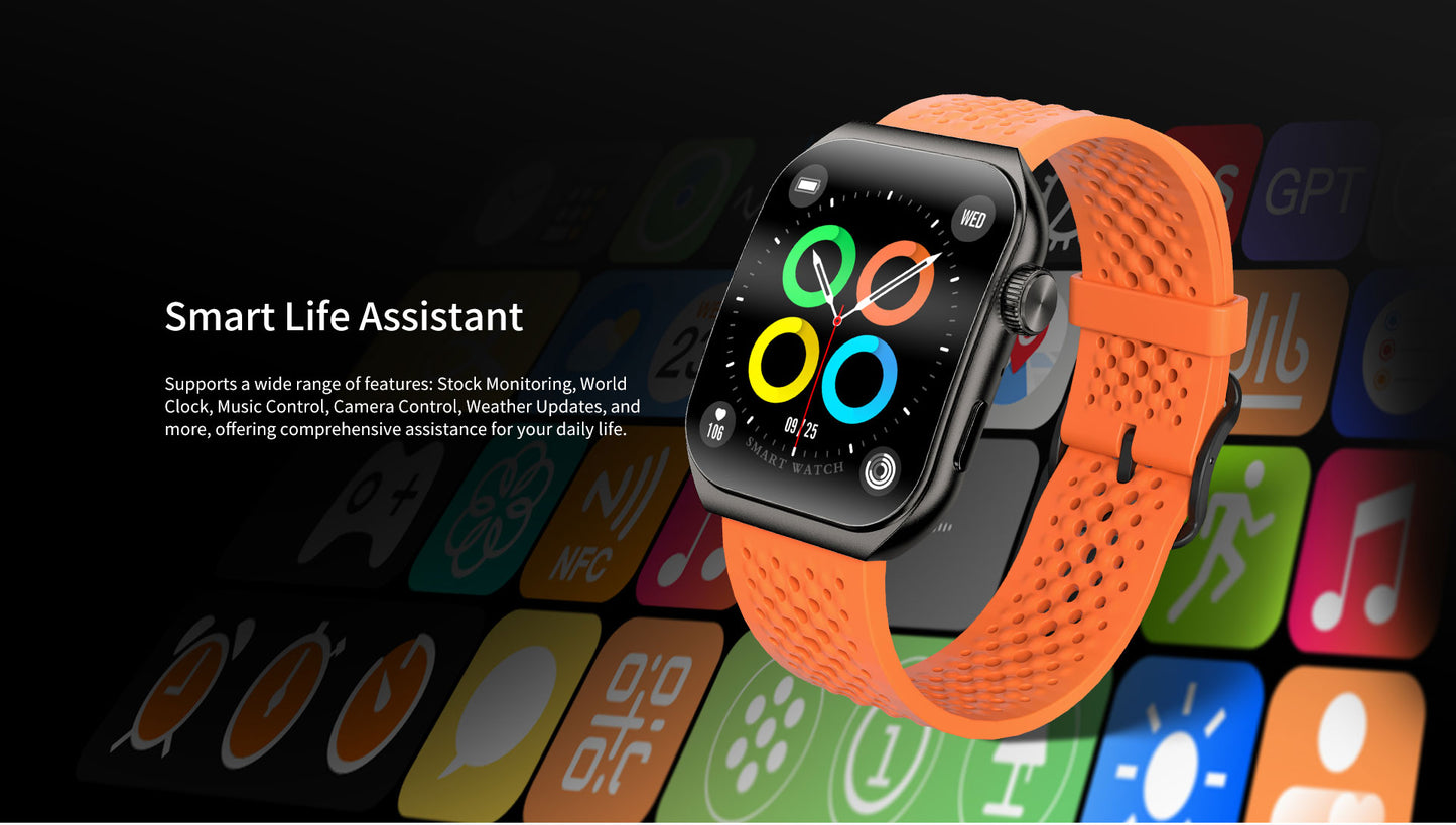 AURAFIT AM10B curved AMOLED Smartwatch