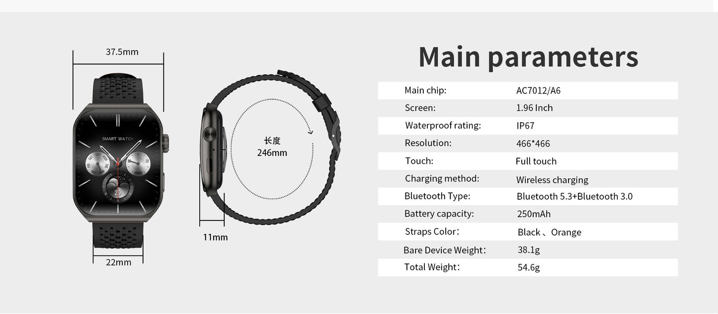AURAFIT AM10B curved AMOLED Smartwatch