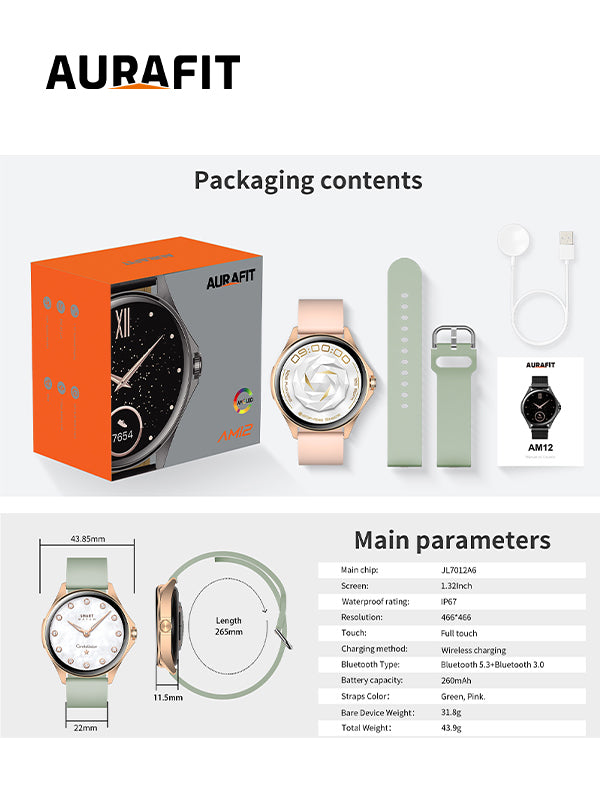 AURAFIT AM12 AMOED Lady Smartwatch