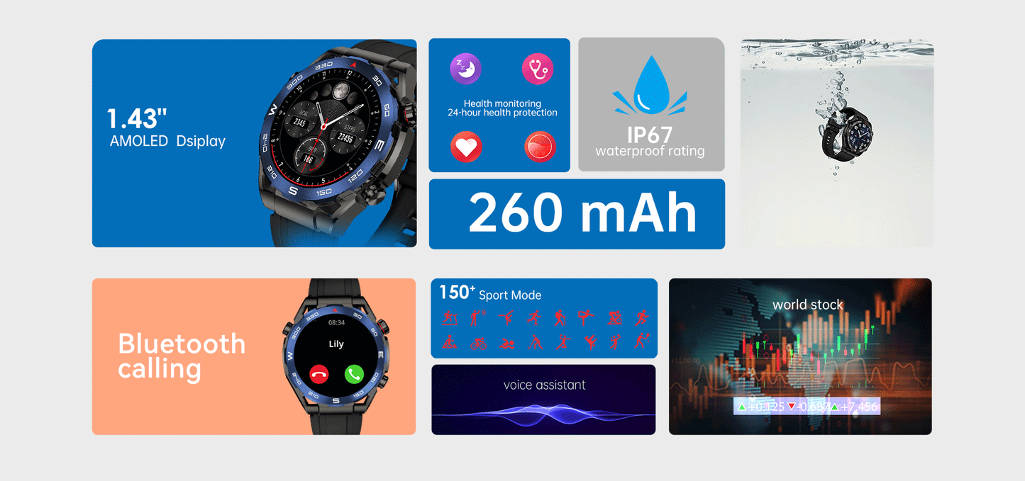 AURAFIT AM13 AMOLED Sport Smartwatch