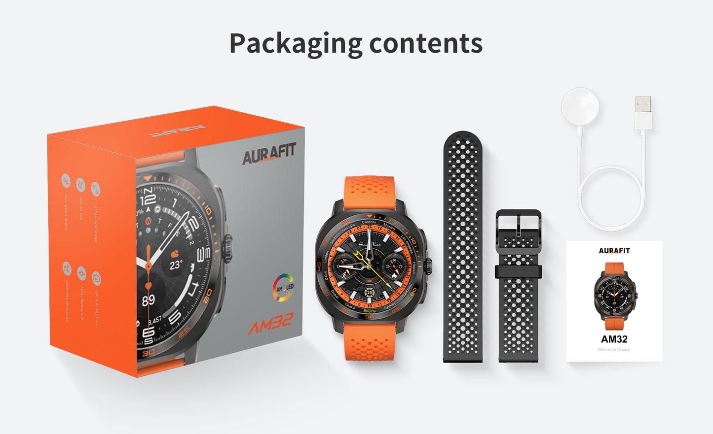 AURAFIT AM32 Newest AMOLED Smartwatch
