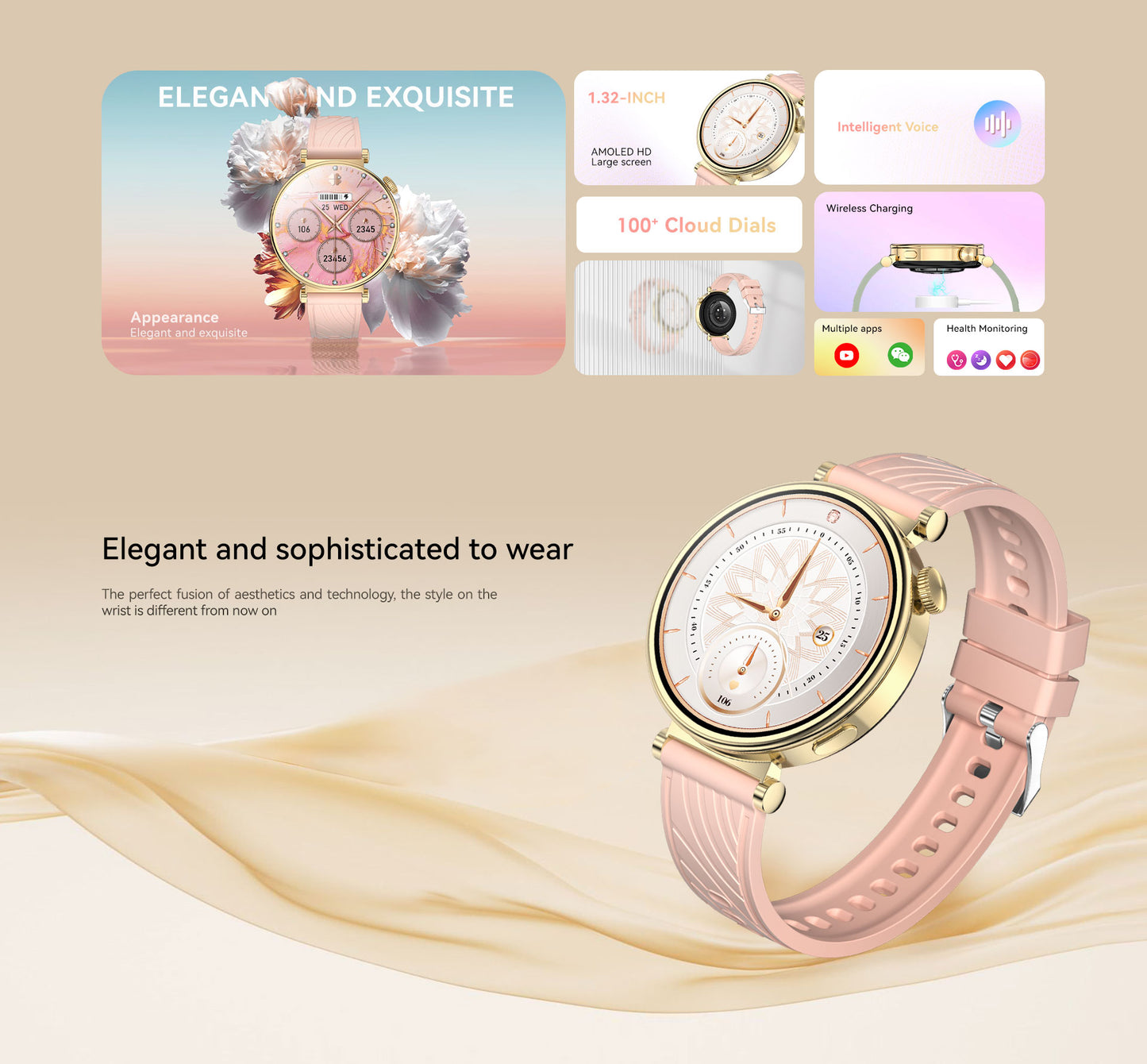 AURAFIT AM23 AMOLED Lady Smartwatch
